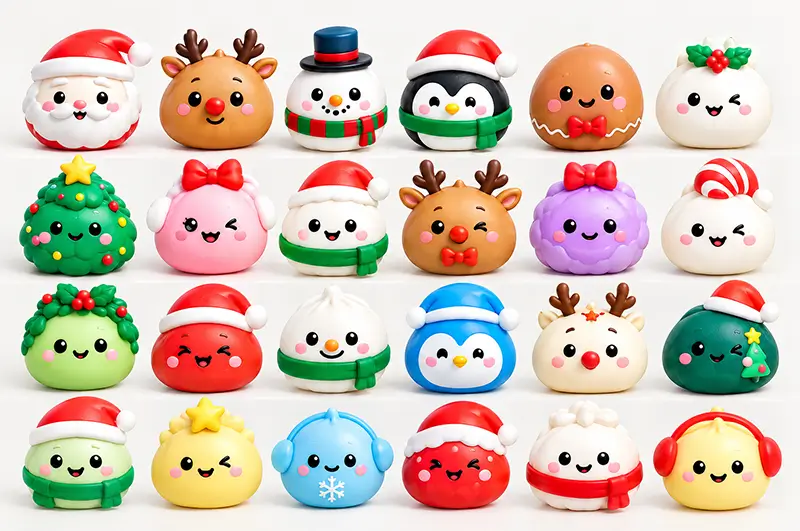 All 24 squishy dumpling characters lined up