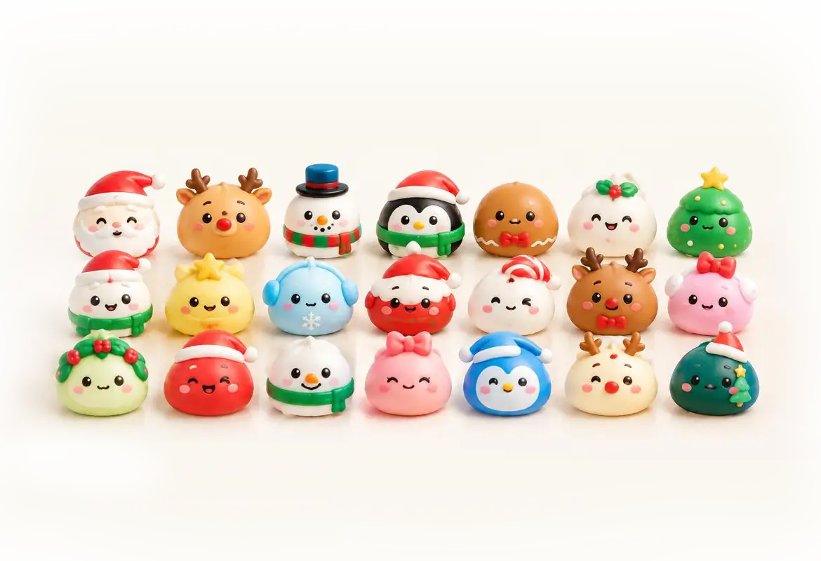 All 24 squishy dumpling characters lined up